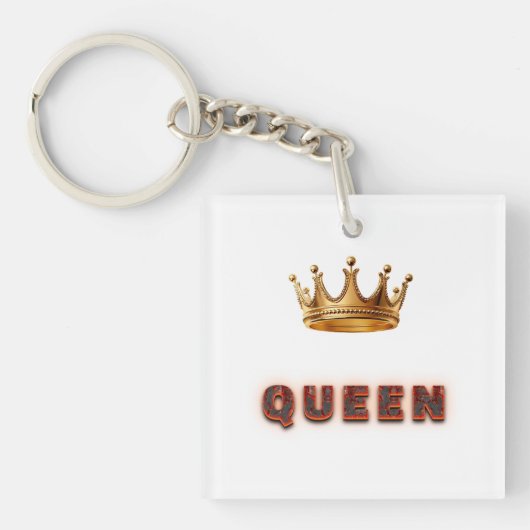 Queen Text Design mit scharfer Textur Schlüsselanhänger (Vorderseite)