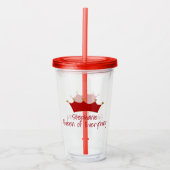 Queen Themed Red Crown Acryltrinkbecher (Vorderseite)