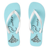 "QUEEN" TIARA Flip Flops Badesandalen (Fußbett)