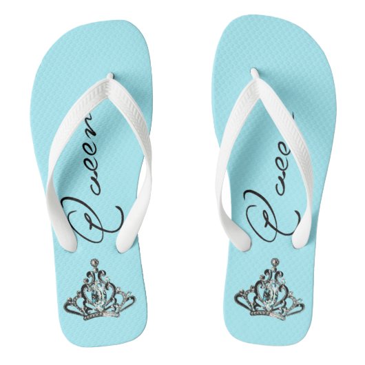 "QUEEN" TIARA Flip Flops Badesandalen (Fußbett)