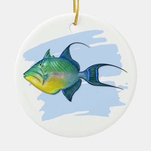 Queen Triggerfish Keramik Ornament (Vorne)