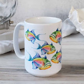 Queen Triggerfish Tropical Fish Watercolor Art Kaffeetasse