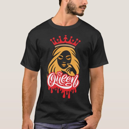 Queen Typography – Bold Royal Woman Design T-Shirt (Vorderseite)
