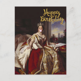 QUEEN VICTORIA BLUTET EIN PINKBUBBEL GUM POSTKARTE