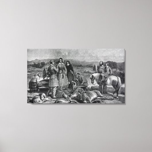 Queen Victoria Landung in Loch Muick Leinwanddruck (Vorderseite)