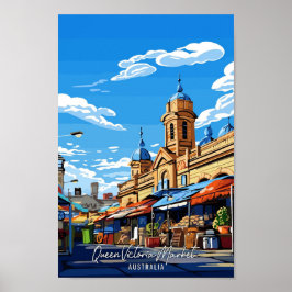Queen Victoria Market Australia Reisen Poster