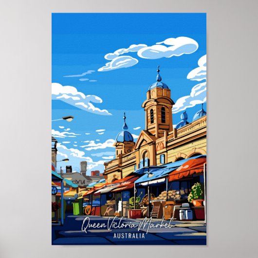 Queen Victoria Market Australia Reisen Poster (Vorne)