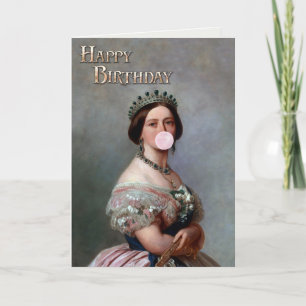 Queen Victoria pink satin blown pinkfarbenes Kaugu Karte