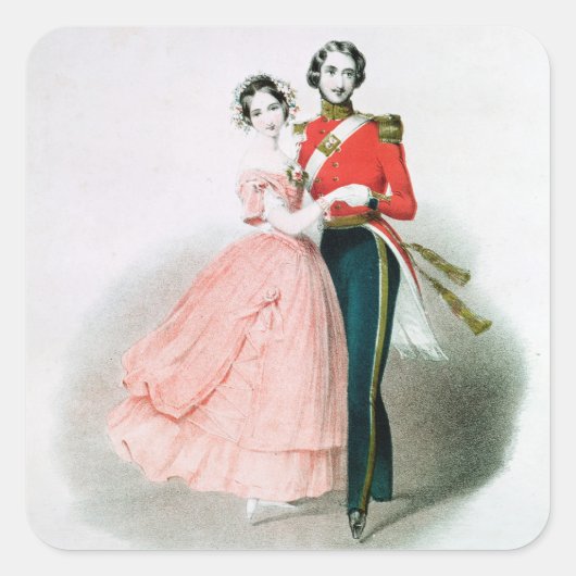 Queen Victoria Quadratischer Aufkleber (Vorderseite)