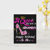 Queen Was Born In November Cute Funny Happy Birthd Karte (Gelbe Blume)