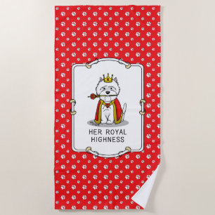 Queen Westie Dog West Highland White Terrier Strandtuch