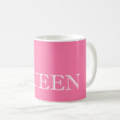 Queen White Crown - anpassbare Hintergrundfarbe Kaffeetasse (VorderseiteRechts)