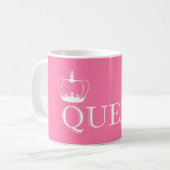 Queen White Crown - anpassbare Hintergrundfarbe Kaffeetasse (Vorderseite Links)