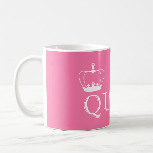 Queen White Crown - anpassbare Hintergrundfarbe Kaffeetasse (Links)