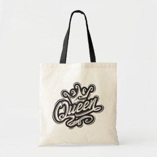 Queen With Crown, Typography Design Tragetasche