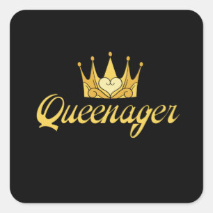 Queenager-Königin, Dramatiker-Teenager Quadratischer Aufkleber