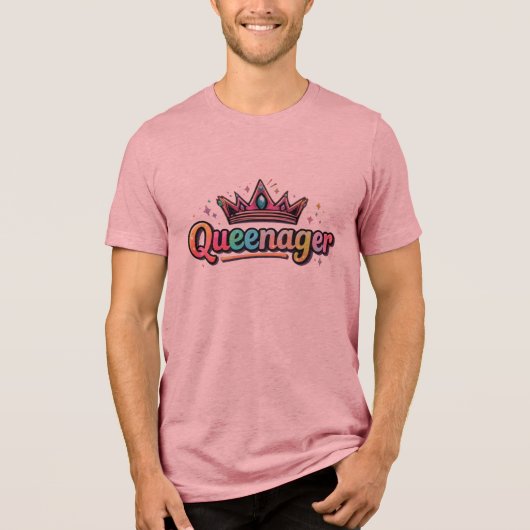 Queenager Retro Ästhetik - Funny Empowerment Gesch Tri-Blend Shirt (Vorderseite)