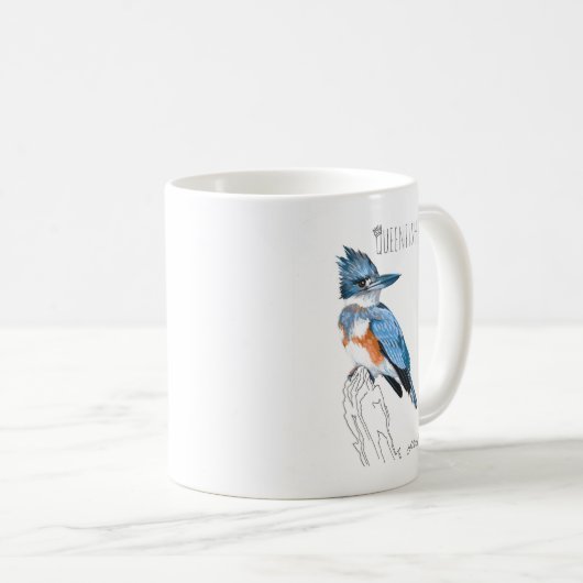 Queenfisher (Belted Kingfisher) Kaffeetasse (VorderseiteRechts)