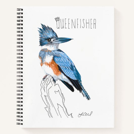 Queenfisher (Belted Kingfisher) Notizblock (Vorderseite)