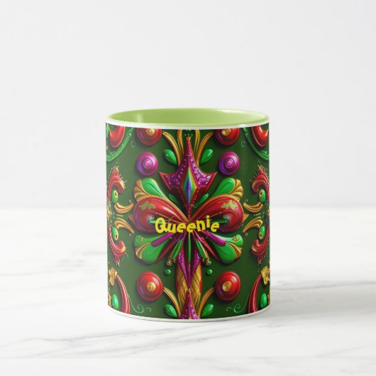QUEENIE ~ CHRISTMAS ~ 3D ~ Multicolor ~ Tasse (Zentrum)