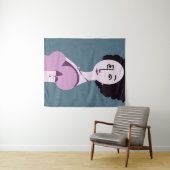 "Queenie" - ein digitales, modernes Pop-Kunstposte Wandteppich (Beispiel (Horizontal))