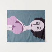 "Queenie" - ein digitales, modernes Pop-Kunstposte Wandteppich (Vorderseite (Horizontal))