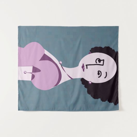 "Queenie" - ein digitales, modernes Pop-Kunstposte Wandteppich (Vorderseite (Horizontal))