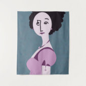 "Queenie" - ein digitales, modernes Pop-Kunstposte Wandteppich (Vorderseite)