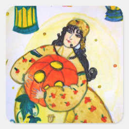 Queenie's Halloween-Aufkleber Quadratischer Aufkleber