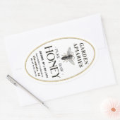 Queenline 16 und 32oz Gold Honey Jar Queen Bee Ovaler Aufkleber (Umschlag)