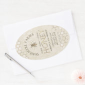 Queenline Honey Label 16/32oz Honeycomb Bee Gold Ovaler Aufkleber (Umschlag)