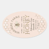 Queenline Honey Label 16/32oz Honeycomb Bee Ovaler Aufkleber (Vorderseite)