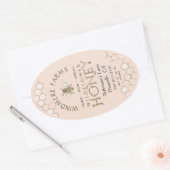 Queenline Honey Label 16/32oz Honeycomb Bee Ovaler Aufkleber (Umschlag)