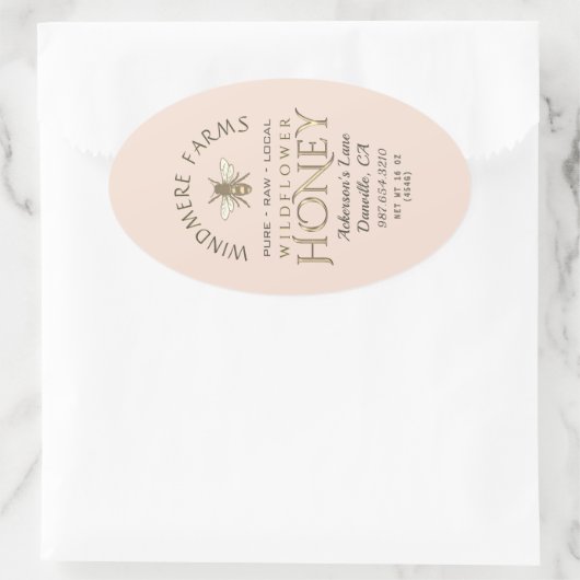 Queenline Honey Label 16/32oz Honeycomb Bee Ovaler Aufkleber (Tasche)