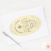 Queenline Honey Label 16/32oz Honeycomb Bee Yellow Ovaler Aufkleber (Umschlag)