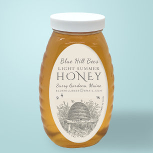 Queenline Jar Vintag Skep Hinterhof Oval Ova Ovaler Aufkleber