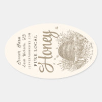 Queenline Jar Vintag Skep mit Little Bees Oval