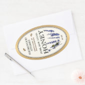 Queenline Oval Honey Gold Border Bees Lavendel Ovaler Aufkleber (Umschlag)