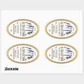 Queenline Oval Honey Gold Border Bees Lavendel Ovaler Aufkleber (Blatt)