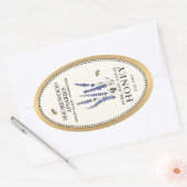 Queenline Oval Honey Gold Border mit Bienen Blume Ovaler Aufkleber (Umschlag)