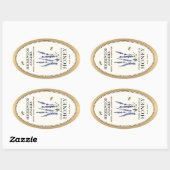 Queenline Oval Honey Gold Border mit Bienen Blume Ovaler Aufkleber (Blatt)