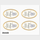 Queenline Oval Honey Gold Border mit Bienen Blume Ovaler Aufkleber (Blatt)