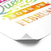 Queens are born in Februar Birthday Gift Fotodruck (Ecke)