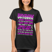 Queens Are Born In October T-Shirt (Vorderseite)