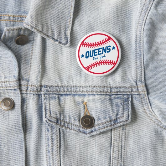 Queens-Baseball Button (Beispiel)