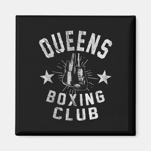Queens Boxing Club - Vintager beängstigender Boxer Magnet (Vorne)