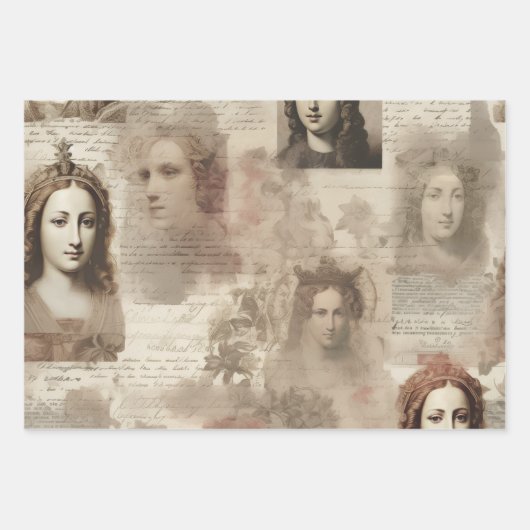 Queens & Cursive Geschenkpapier Set (Vorderseite)