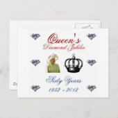 Queens Diamond Jubilee 1952-2012 60 Jahre Postkarte (Vorne/Hinten)