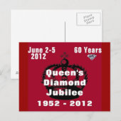 Queens Diamond Jubilee 1952-2012 Postkarte (Vorne/Hinten)