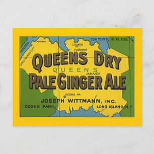 Queens Dry Pale Ginger Ale Ozone Park POSTCARD Postkarte